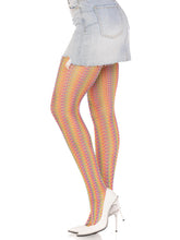 Rainbow Crochet Net Tights Multicolor One Size Hosiery Leggings Hosiery